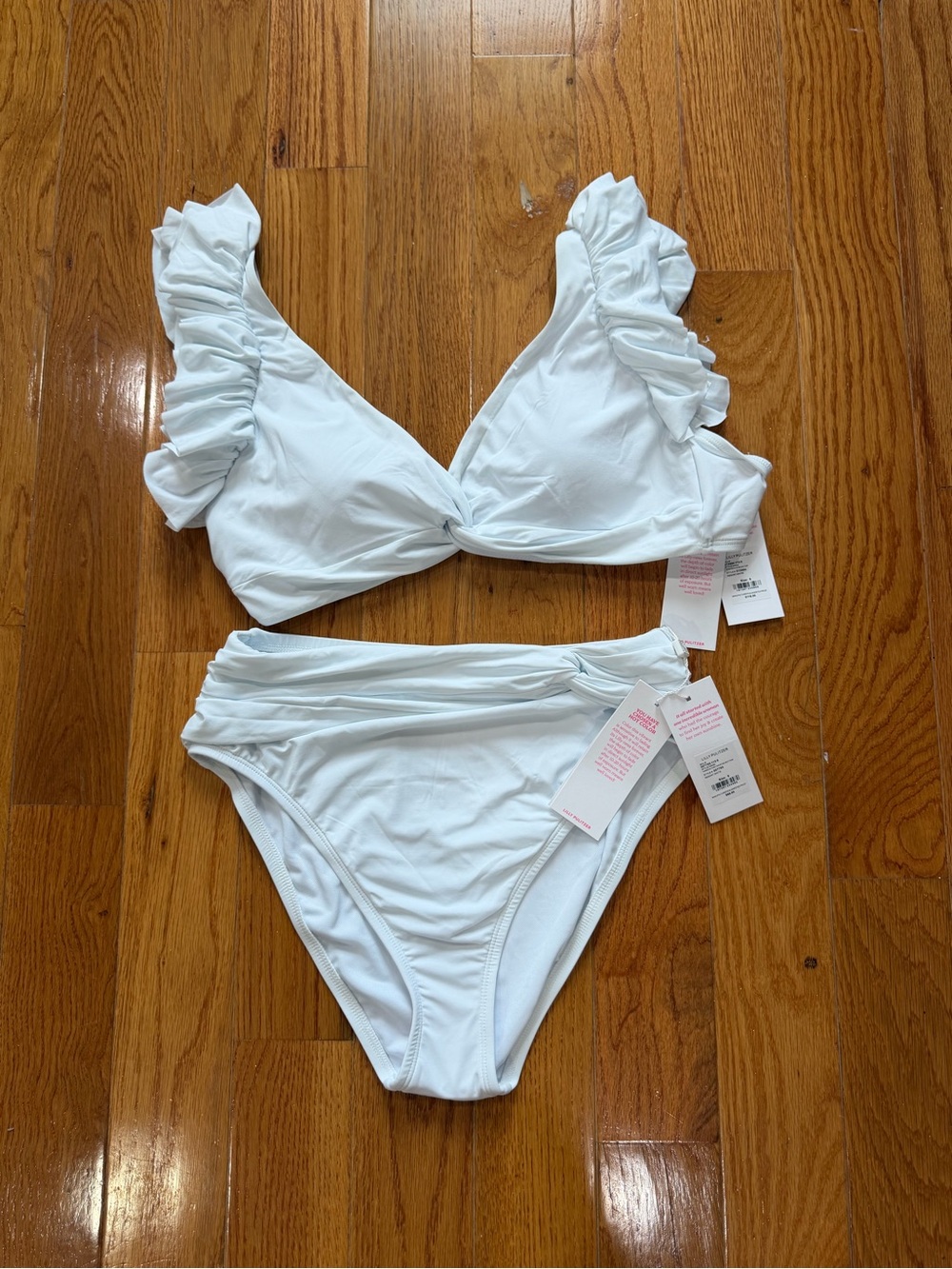 Lilly Pulitzer White Ruffle Strap Bikini Set